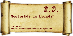 Mesterházy Dezső névjegykártya