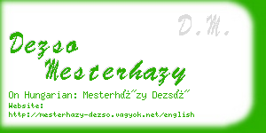 dezso mesterhazy business card